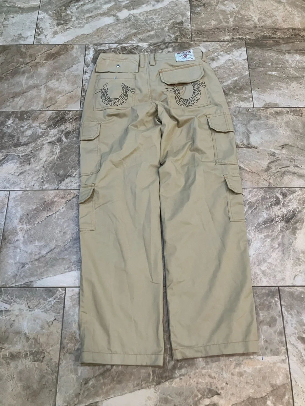 True Religion Warped Horseshoe Single Needle Cargo pants